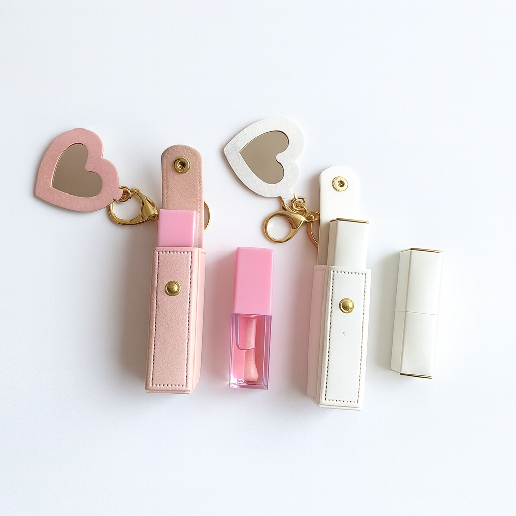 Heart Charm Lip Case Set